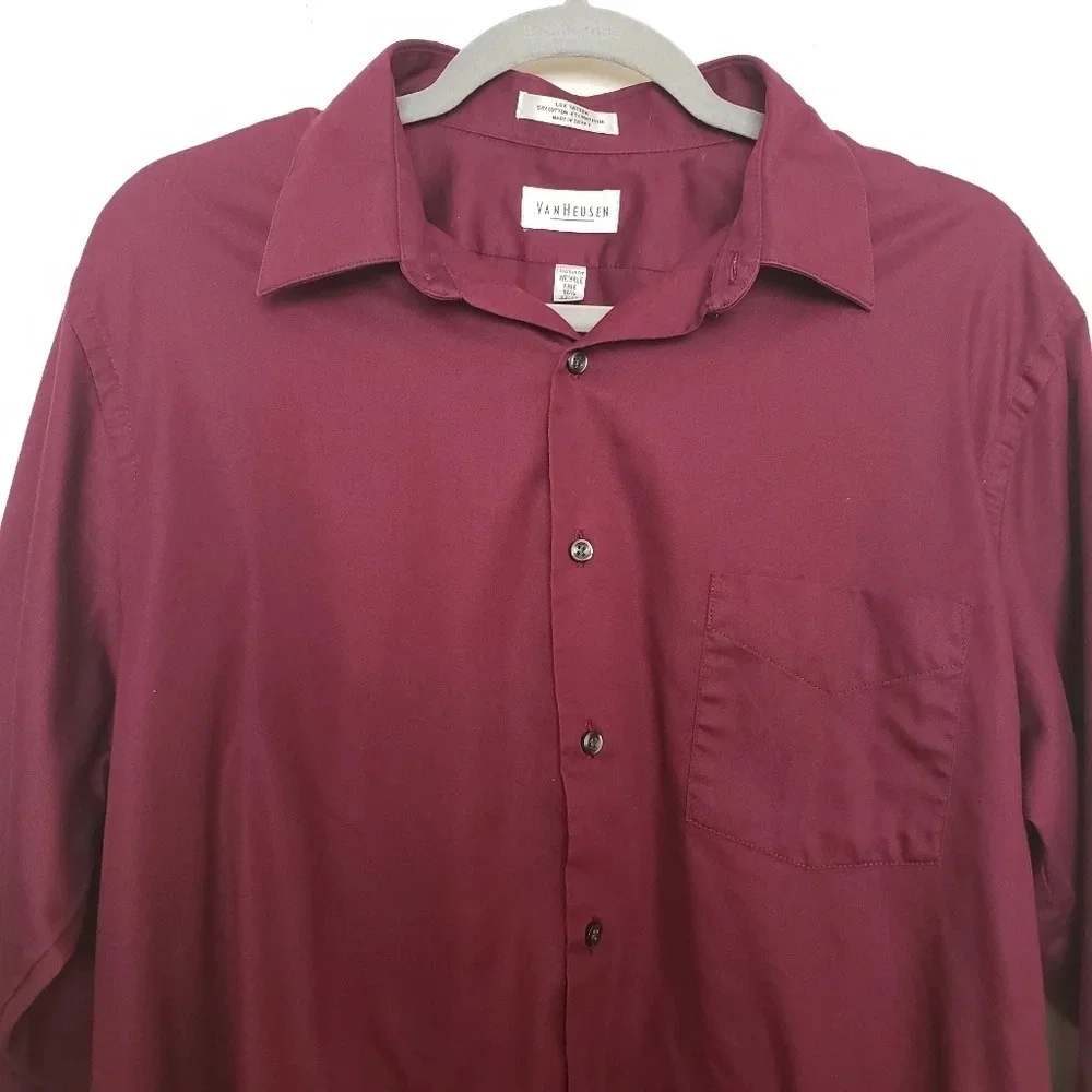 Van Heusen Burgundy Button Down Top